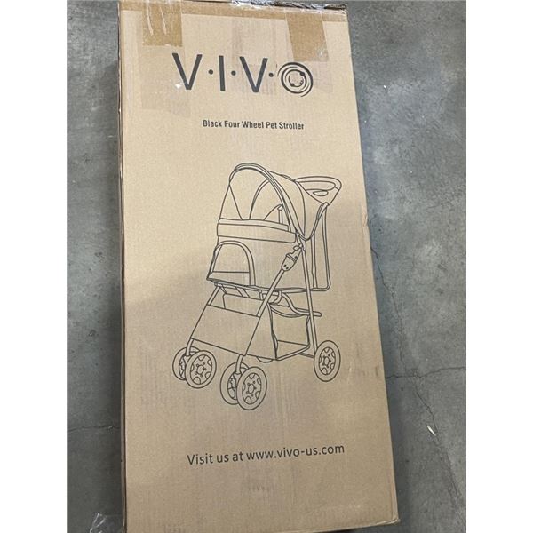 VIVO BLACK 4 WHEEL PET STROLLER
