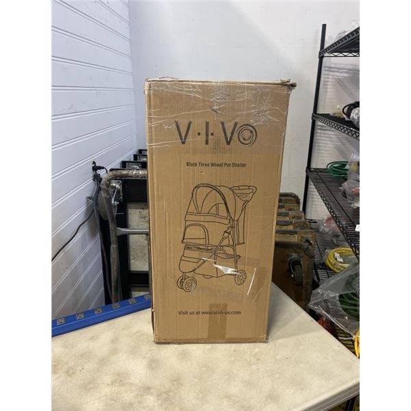 VIVO BLACK THREE WHEEL PET STROLLER