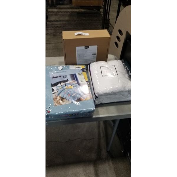 NEW TWIN SIZE DUVET COVER, BED SGHEET SET AND MATTRESS PROTECTOR