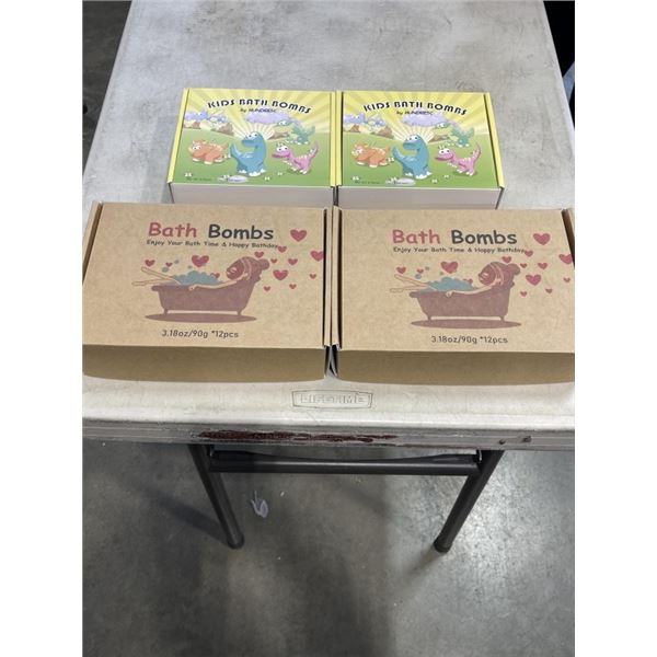 2 BATHBOMB GIFT SETS AND 2 KIDS BATHBOMB SETS