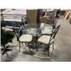 Image 1 : GLASS TOP ROUND DINETTE TABLE AND 4 CHAIRS