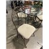 Image 4 : GLASS TOP ROUND DINETTE TABLE AND 4 CHAIRS