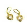 Image 1 : GOLD PLATED STERLING SILVER NATURAL ROSE CUT DIAMOND (0.25CT) DROP STYLE HEART EARRINGS, W/A $370.00