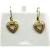 Image 2 : GOLD PLATED STERLING SILVER NATURAL ROSE CUT DIAMOND (0.25CT) DROP STYLE HEART EARRINGS, W/A $370.00