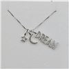 Image 1 : STERLING SILVER NATURAL DIAMOND (0.04CT) DREAM, STAR AND CRESENT MOON PENDANT WITH STERLING SILVER C