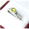 Image 1 : STERLING SILVER NATURAL PERIDOT (0.60CT) AND NATURAL WHITE TOPAZ (0.04CT) RING, SIZE 7.25, W/A $550.