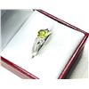 Image 2 : STERLING SILVER NATURAL PERIDOT (0.60CT) AND NATURAL WHITE TOPAZ (0.04CT) RING, SIZE 7.25, W/A $550.