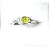 Image 3 : STERLING SILVER NATURAL PERIDOT (0.60CT) AND NATURAL WHITE TOPAZ (0.04CT) RING, SIZE 7.25, W/A $550.