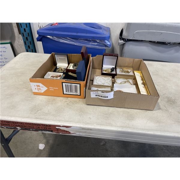 2 TRAYS OF VINTAGE JEWELLERY