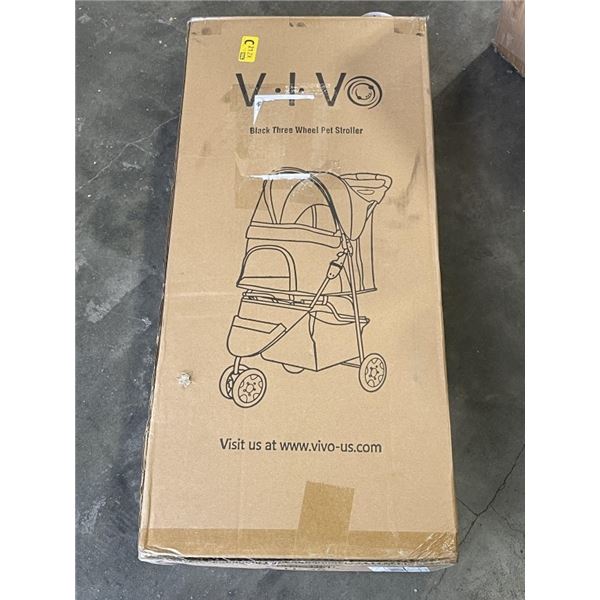 VIVO BLACK THREE WHEEL PET STROLLER