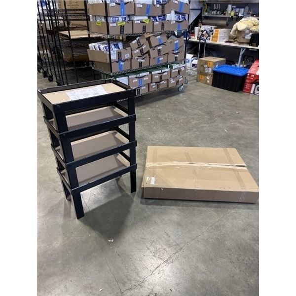 4 NEW ECOPOST CORRUGATED DISPLAY STANDS, EASY ASSEMBLY, 24 X 14 INCH X 41 INCH TALL