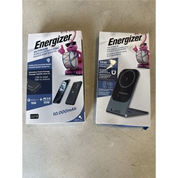 ENERGIZER ULTIMATE WIRELESS POWER BANK WITH WIRELESS QI FAST CHARGE, 10,000 MAH AND ENERGIZER ULTIMA