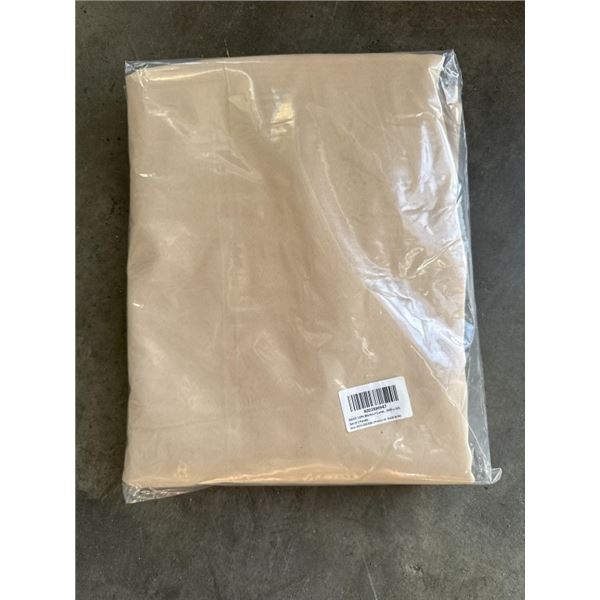 NEW SET OF BEIGE THERMAL INSULATED BLACKOUT CURTAINS, 2 PANELS, 42 X 63 INCH EACH