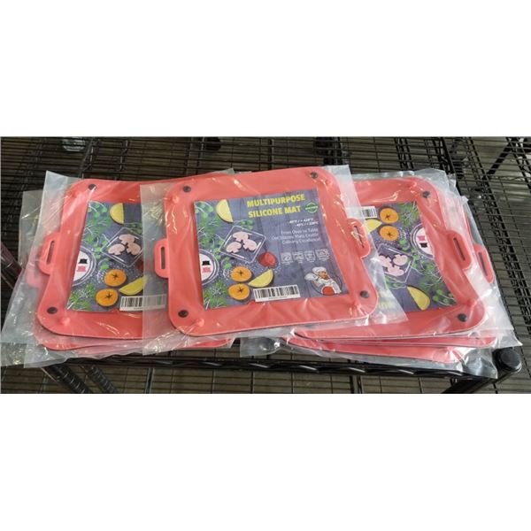 10 NEW BLACK  / RED MULTI PURPOSE SILICONE OVEN TO TABLE MATT, DISHWASHER, OVEN, AIR FRYER AND MICRO