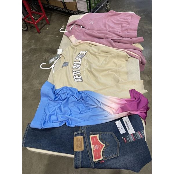 5 PCS NEW ASSORTED GIRLS CLOTHING - SIZE YOUTH LARGE, X-LARGE, AND LEVIS SIZE 16 JEANS