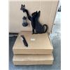 Image 1 : 2 NEW BLACK CAT METAL SOLAR GARDEN LIGHTS