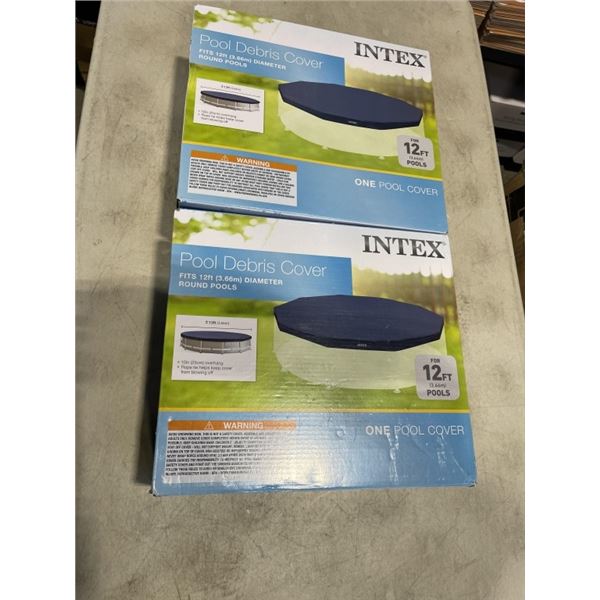 2 NEW INTEX 12FT ROUND POOL COVERS