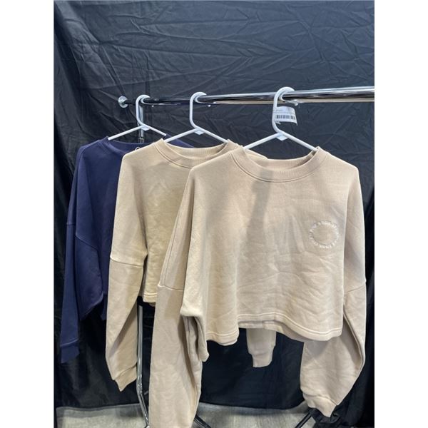 3 NEW LADIES CREW NECK SWEATERS SIZE MEDIUM - ADIDAS AND PINK SODA