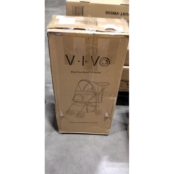 VIVO BLACK FOUR WHEEL PET STROLLER