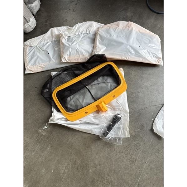 4 NEW POOL / SPA SKIMMERS WITH HANDLE / POLE EXTENSION CONNECTOR, 18 INCH WIDE