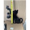 Image 2 : 2 NEW BLACK CAT METAL SOLAR GARDEN LIGHTS