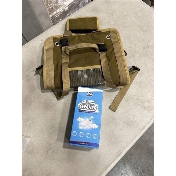 NEW ROLL UP TOOL / CAR ORGANIZER AND NEW FOAM SHOE CLEANER SET