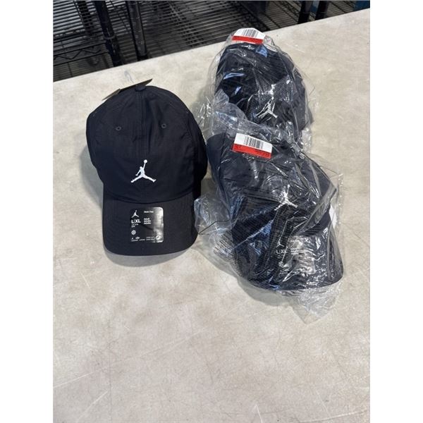 3 NEW JORDAN JUMPMAN CLUB CAP, SIZE L/XL BLACK WITHWHITE LOGO