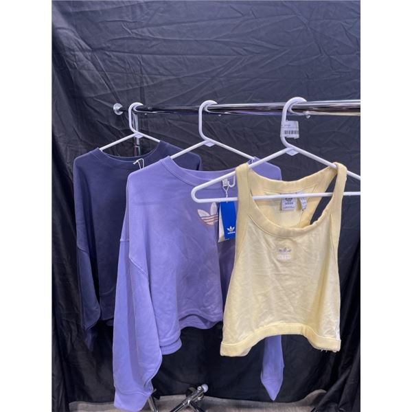 2 NEW LADIES ADIDAS CROP CREW HOODIES AND CROP TOP - SIZE LARGE