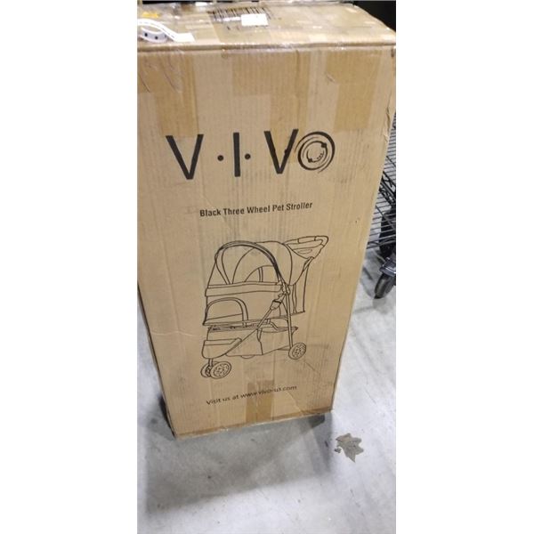 VIVO BLACK THREE WHEEL PET STROLLER