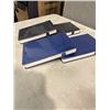 Image 2 : 4 NEW A5 SIZE LEATHER NOTEBOOKS, 'MOLESKIN STYLE', 2 BLUE, 2 BLACK