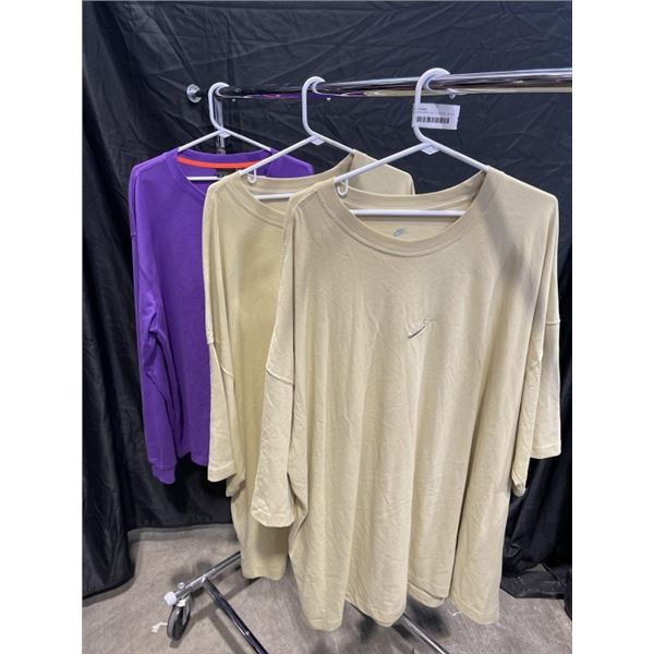 3PCS NEW MENS XXL CLOTHING - IVY PARK CREW SWEATER AND 2 NIKE T-SHIRTS
