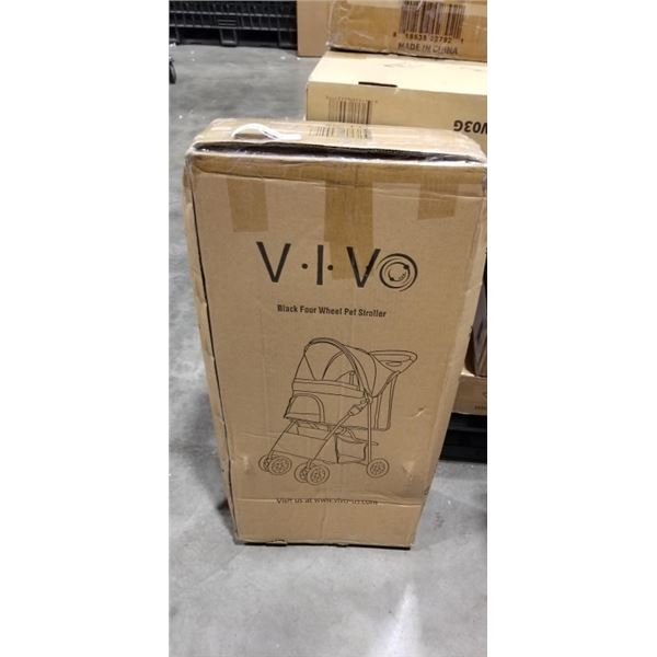 VIVO BLACK FOUR WHEEL PET STROLLER