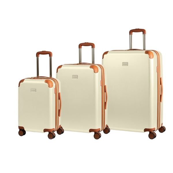 CHAMPS FREEDOM COLLECTION 3 PIECE HARD SIDE EXPANDABLE LUGGAGE SET, RETAIL $1199