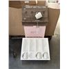 Image 1 : HOW MY WIFE TELLS TIME WALL RACK GIFT SET, WITH RACK, 4 WINE GLASSES AND 4 WHITE CERAMIC MUGS, ALL D