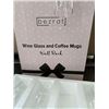 Image 4 : HOW MY WIFE TELLS TIME WALL RACK GIFT SET, WITH RACK, 4 WINE GLASSES AND 4 WHITE CERAMIC MUGS, ALL D
