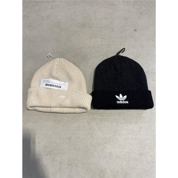 2 NEW ADIDAS TOQUES, BLACK AND OFF WHITE
