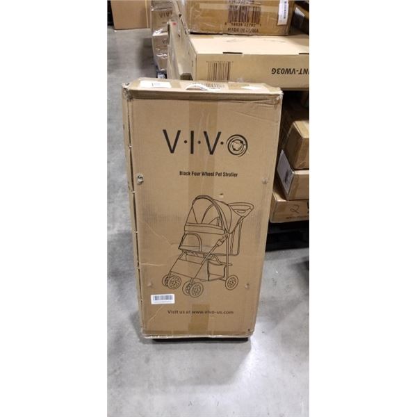 VIVO BLACK FOUR WHEEL PET STROLLER