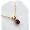 Image 3 : 10KT YELLOW GOLD NATURAL ENHANCED RUBY (0.93CT) PENDANT WITH GOLD PLATED STERLING SILVER CHAIN, RETA