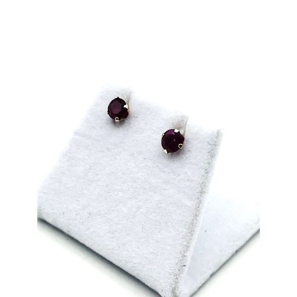 14KT YELLOW GOLD NATURAL ENHANCED RUBY (0.92CT) EARRINGS, RETAIL $400.00.