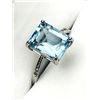 Image 1 : STERLING SILVER NATURAL BLUE TOPAZ (4.40CT) WITH CZ (0.06CT) RING, SIZE 7, W/A $565.00.