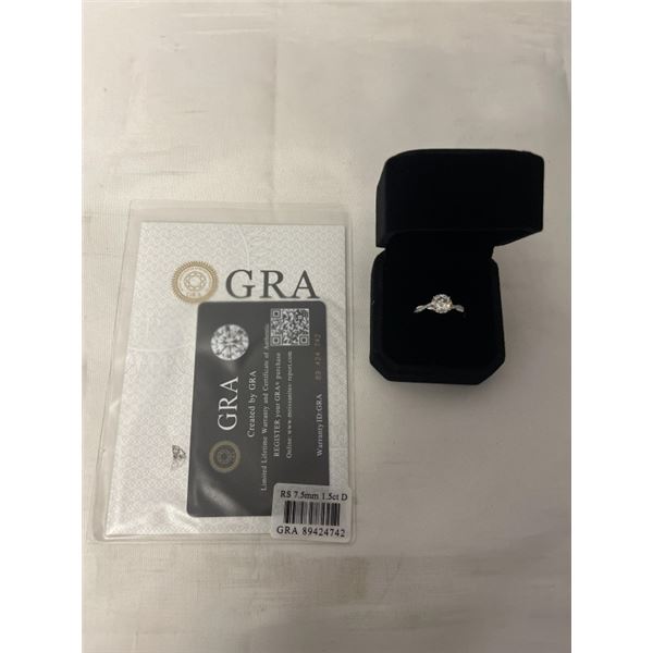 NEW S925 1.5CT MOISSANITE DIAMOND TWIST RING, SIZE 7, MOUNTED IN 925 STERLING SILVER W/ WHITE GOLD O