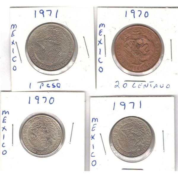 FOUR Mexican Coins, Pesos