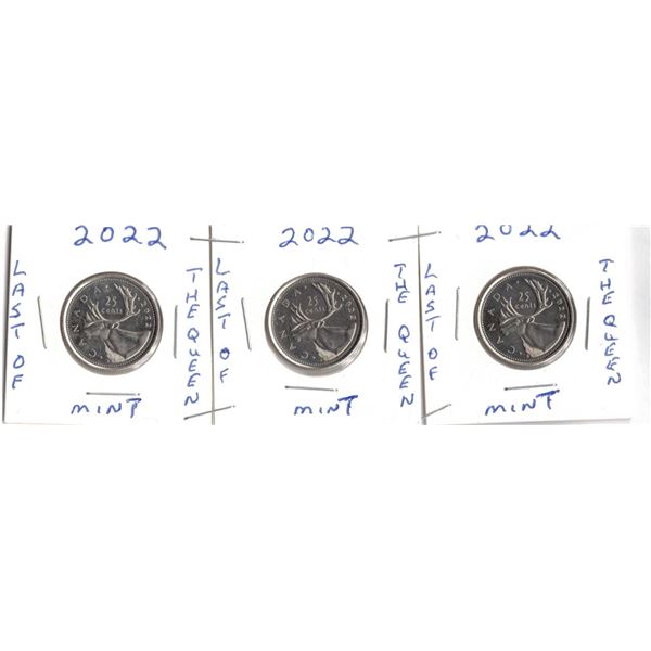 2022 Canadian Mint Quarters, Last of the Queen