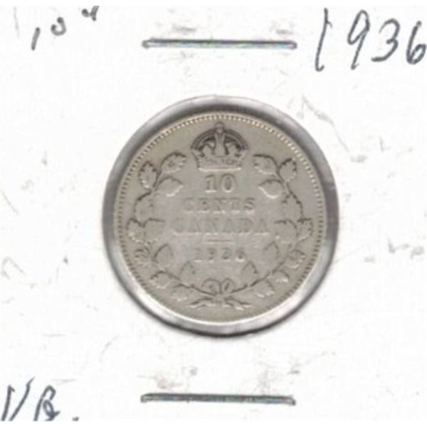 1936 Canadian Dime, VG