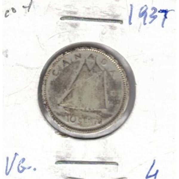 1937 Canadian Dime, VG