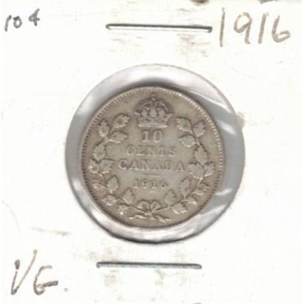 1916 Canadian Dime, VG