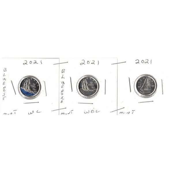 2021 Canadian Dimes ,Blue Nose With Colour Blue Nose Without Colour and Blue Nose Traditional Design