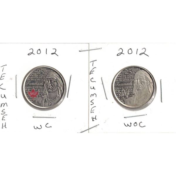 2012 Canadian Quarters, Tecumseh WC & WOC, Uncirculated