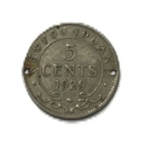 1929 NEWFOUNDLAND Five Cents