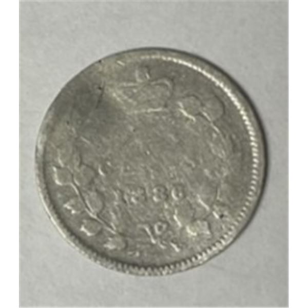 1886 Canada Five Cent Coin Queen Victoria